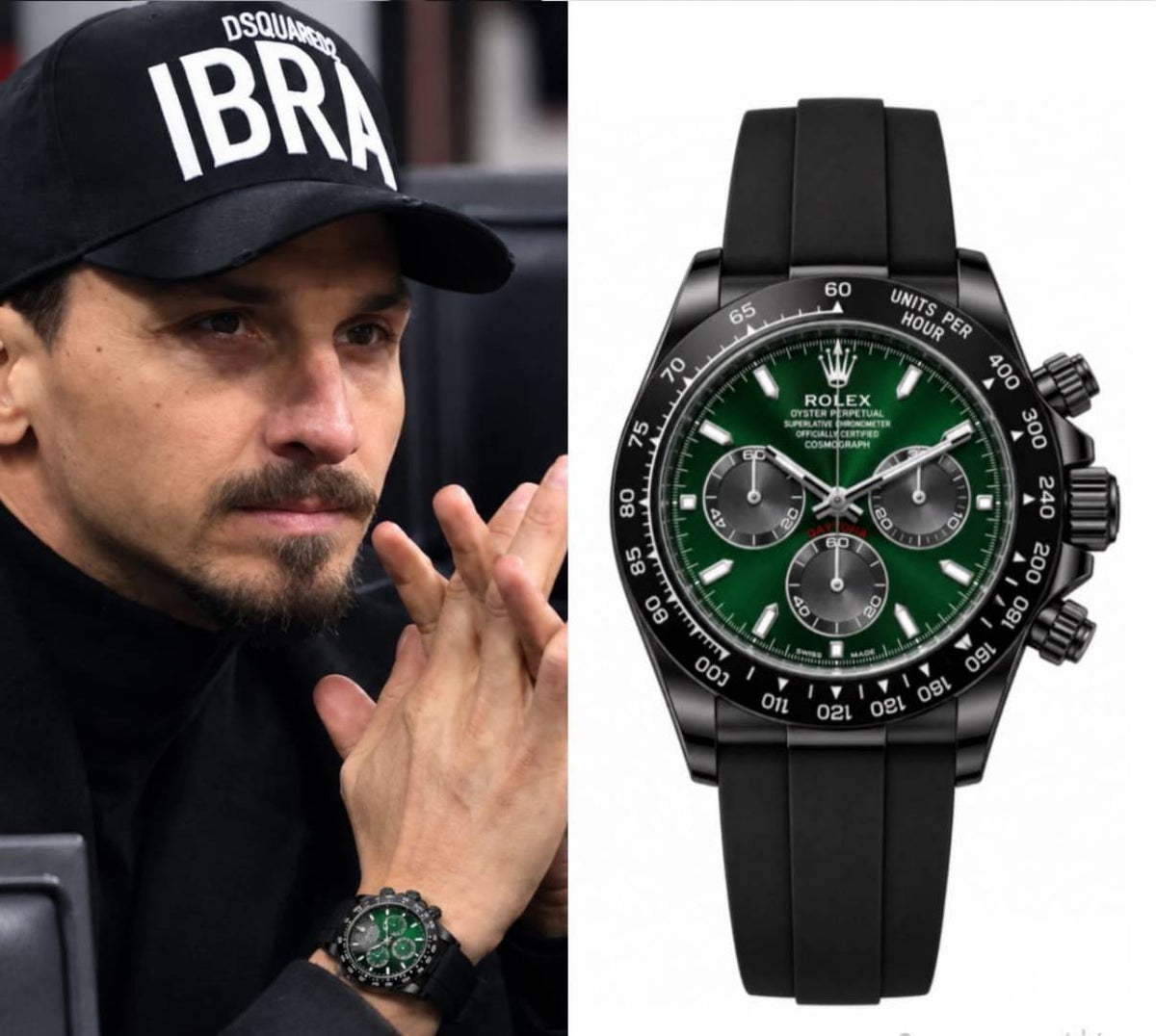 ROLE_X DAYTONA RUBBER GREEN DIAL BLACK TONE